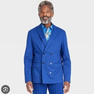 Houston White NWT Men’s Double Breasted Button Up Blue Blazer Size Medium